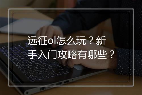 远征ol怎么玩？新手入门攻略有哪些？