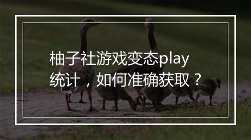 柚子社游戏变态play统计,如何准确获取?