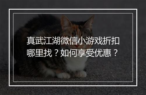 真武江湖微信小游戏折扣哪里找？如何享受优惠？