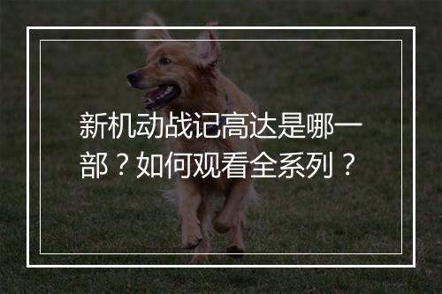 新机动战记高达是哪一部？如何观看全系列？