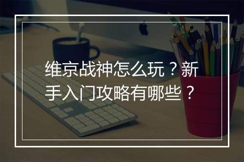 维京战神怎么玩？新手入门攻略有哪些？