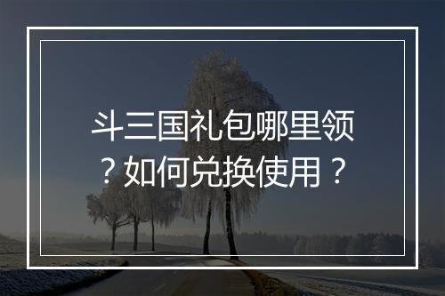 斗三国礼包哪里领?如何兑换使用?
