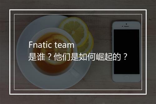 Fnatic team 是谁？他们是如何崛起的？