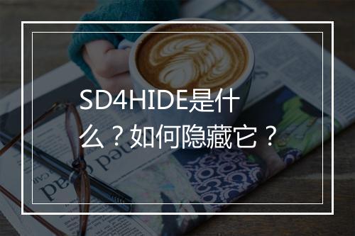 SD4HIDE是什么?如何隐藏它?