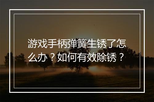 游戏手柄弹簧生锈了怎么办？如何有效除锈？