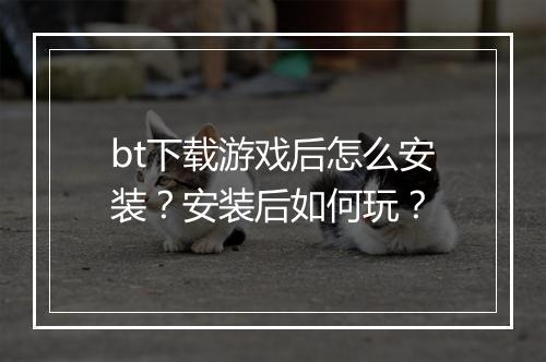 bt下载游戏后怎么安装?安装后如何玩?
