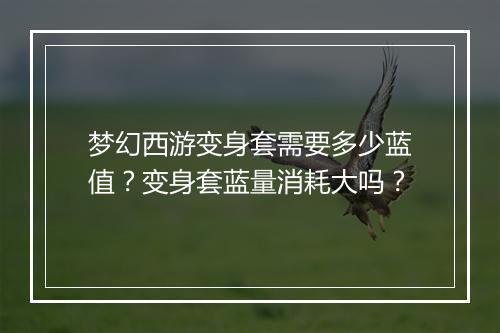 梦幻西游变身套需要多少蓝值？变身套蓝量消耗大吗？