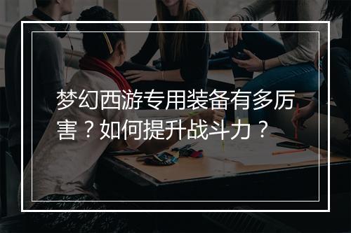 梦幻西游专用装备有多厉害？如何提升战斗力？