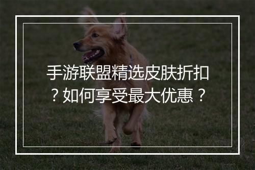 手游联盟精选皮肤折扣?如何享受最大优惠?