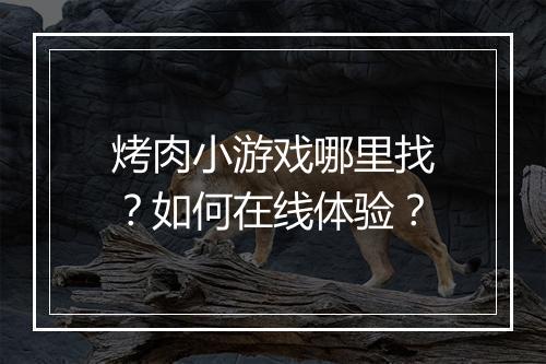 烤肉小游戏哪里找?如何在线体验?