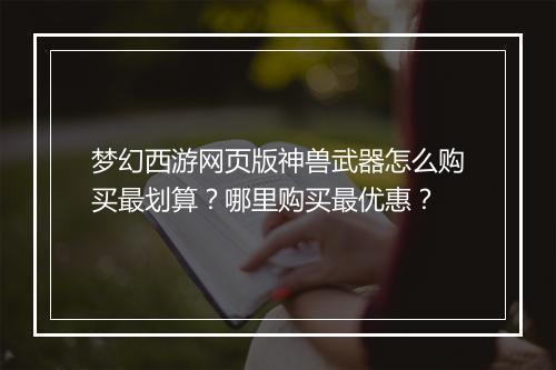 梦幻西游网页版神兽武器怎么购买最划算？哪里购买最优惠？