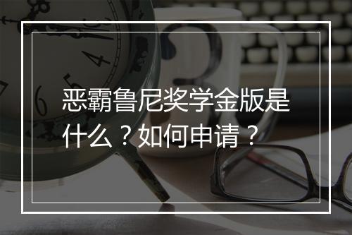 恶霸鲁尼奖学金版是什么?如何申请?