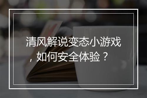 清风解说变态小游戏，如何安全体验？