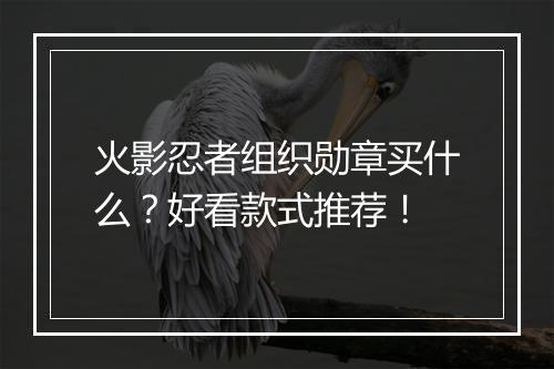 火影忍者组织勋章买什么？好看款式推荐！