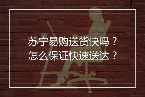 苏宁易购送货快吗？怎么保证快速送达？