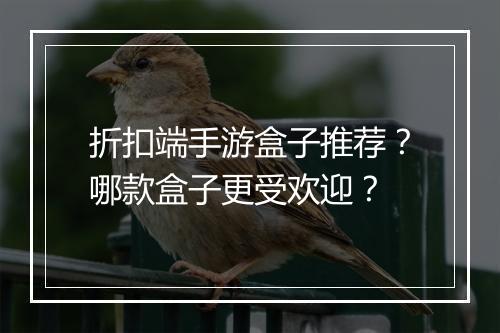 折扣端手游盒子推荐?哪款盒子更受欢迎?