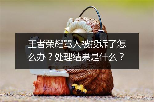 王者荣耀骂人被投诉了怎么办？处理结果是什么？