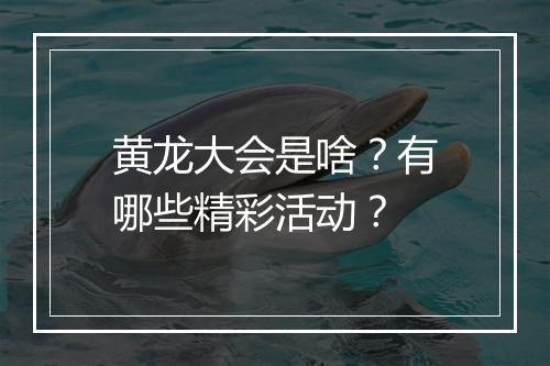 黄龙大会是啥?有哪些精彩活动?