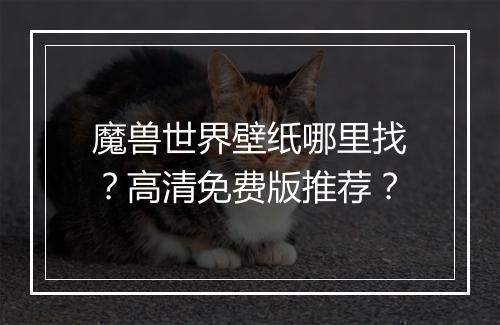 魔兽世界壁纸哪里找？高清免费版推荐？