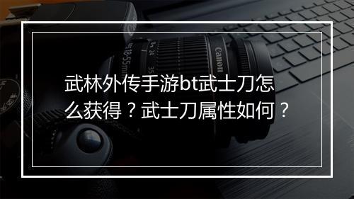 武林外传手游bt武士刀怎么获得?武士刀属性如何?