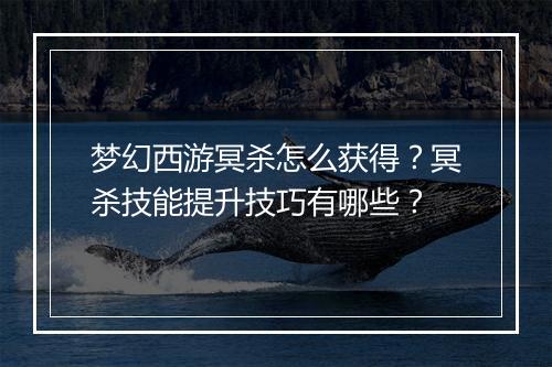 梦幻西游冥杀怎么获得？冥杀技能提升技巧有哪些？