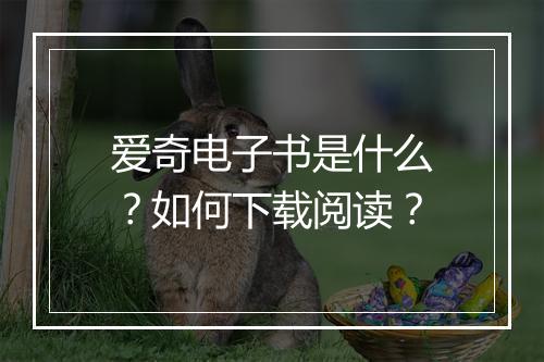 爱奇电子书是什么?如何下载阅读?