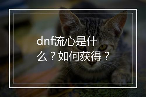 dnf流心是什么？如何获得？