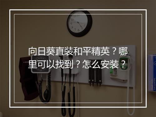 向日葵直装和平精英？哪里可以找到？怎么安装？