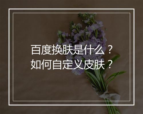 百度换肤是什么？如何自定义皮肤？