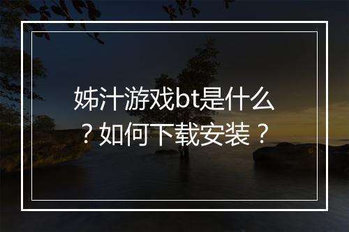 姊汁游戏bt是什么?如何下载安装?