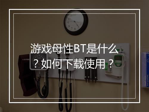 游戏母性BT是什么？如何下载使用？