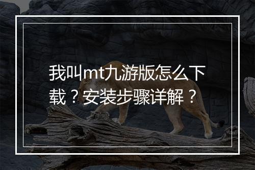 我叫mt九游版怎么下载？安装步骤详解？