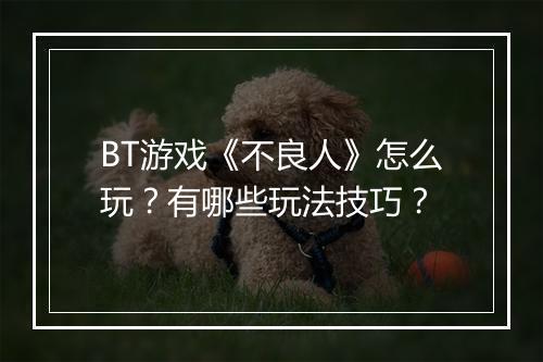 BT游戏《不良人》怎么玩?有哪些玩法技巧?