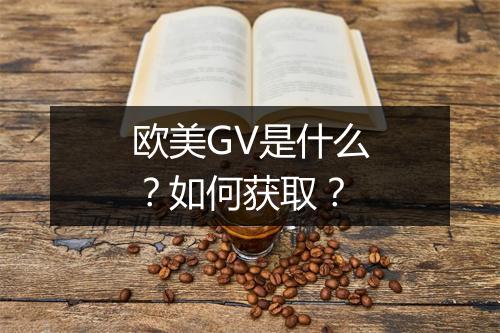 欧美GV是什么?如何获取?