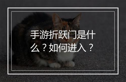手游折跃门是什么?如何进入?