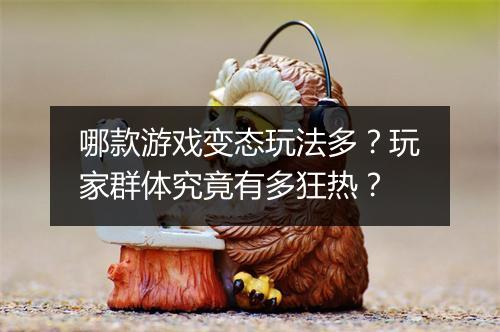 哪款游戏变态玩法多?玩家群体究竟有多狂热?