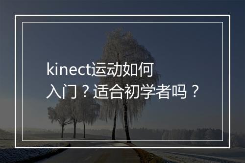 kinect运动如何入门?适合初学者吗?