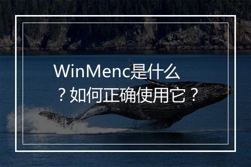 WinMenc是什么?如何正确使用它?