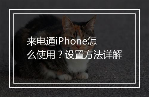 来电通iPhone怎么使用?设置方法详解
