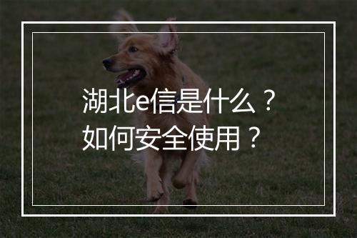 湖北e信是什么?如何安全使用?
