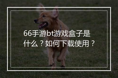 66手游bt游戏盒子是什么?如何下载使用?