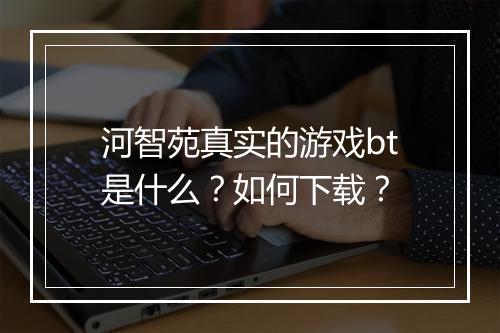 河智苑真实的游戏bt是什么？如何下载？