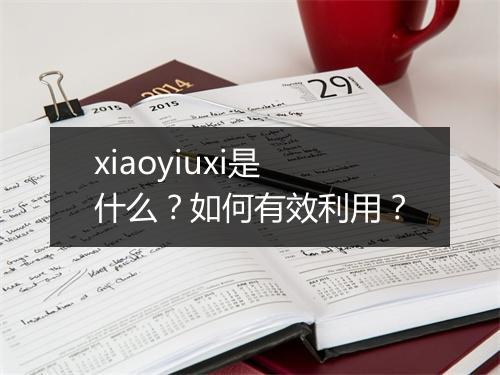 xiaoyiuxi是什么?如何有效利用?