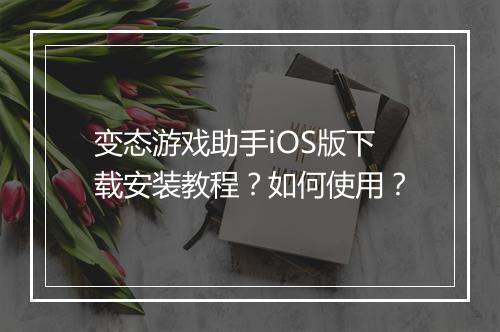 变态游戏助手iOS版下载安装教程?如何使用?