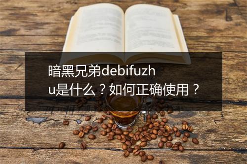暗黑兄弟debifuzhu是什么?如何正确使用?