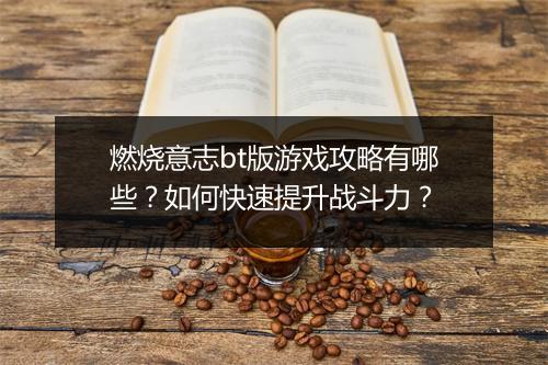 燃烧意志bt版游戏攻略有哪些？如何快速提升战斗力？