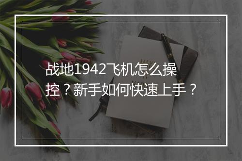 战地1942飞机怎么操控?新手如何快速上手?