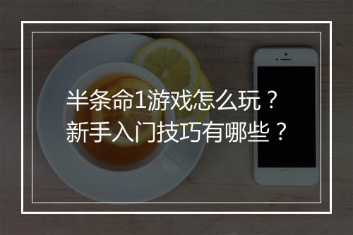 半条命1游戏怎么玩？新手入门技巧有哪些？