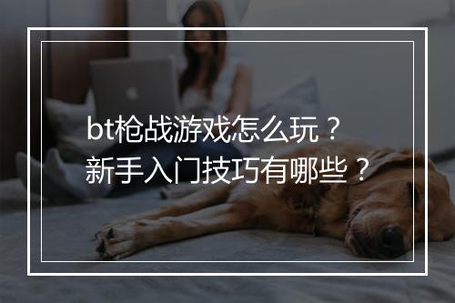 bt枪战游戏怎么玩？新手入门技巧有哪些？