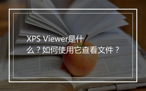XPS Viewer是什么?如何使用它查看文件?